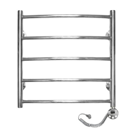 Domoterm electric heated towel rail "Calipso", 500 x 500 mm, 5 crossbars, right, chrome