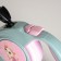 Roulette "Piggon" with a rubberized handle, 3 m, up to 15 kg, cable, gray-pink