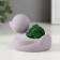 Kashpo concrete "duck" 6x8x5.5 cm gray with moss (moss green stabilized)