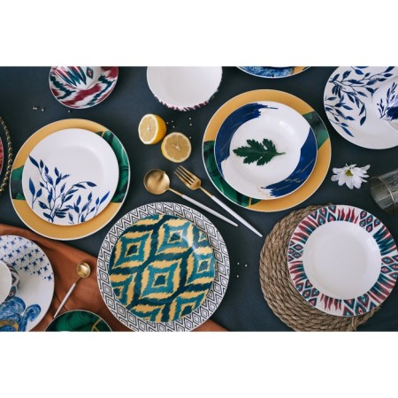 Plate porcelain dessert shade Askım, d = 20.5 cm, green color-5