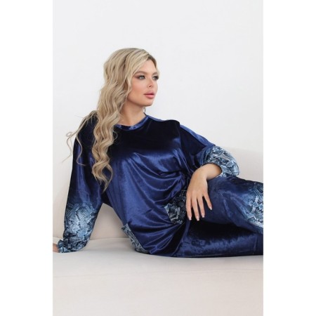Female suit, size 54, blue color-6