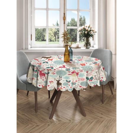 The tablecloth “New Year's deer”, round, Saten, d = 150 cm-2