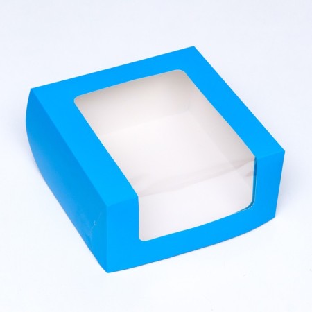 Confectionery packaging with a window, blue, 21 x 21 x 10 cm-1
