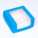 Confectionery packaging with a window, blue, 21 x 21 x 10 cm