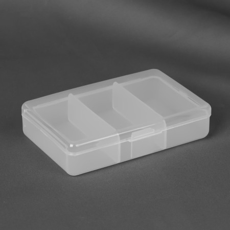 Organizer for needlework, 3 departments, 11 × 7 × 2.5 cm, transparent color-1