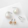 Earrings set 3 pairs "drop" color white in gold