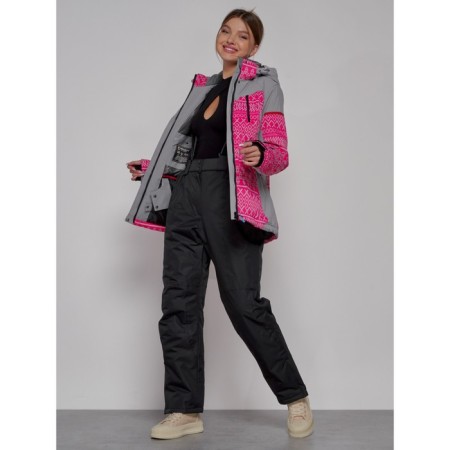 Ski jacket female winter, size 42, pink color-4
