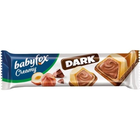 Baby Fox Creamy Dark Waffel Bank with walnut filling, 23 g