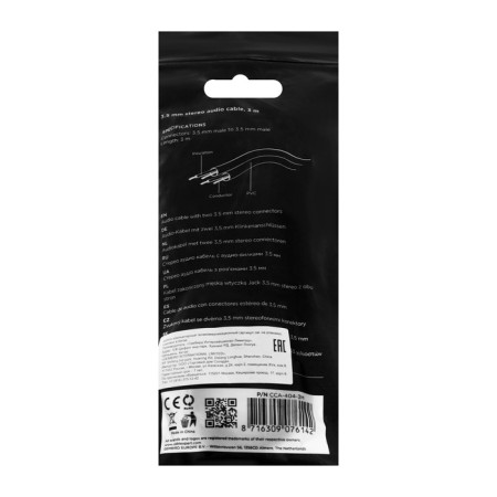 Cablexpert Jack, Jack 3.5 (M) cable - Jack 3.5 (M), for micro and headphones, 3 m, black-4