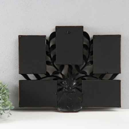 Photo frame plastic in 5 photos 10x15 "Money tree bag" Dark gold 45x38.5x2.5 cm-2