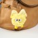 Fluffy on the ring "Masya with a large bow" yellow 12x8x8 cm