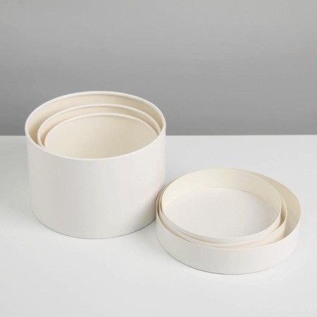 Set of hats 3 in 1 white, gift packaging, 16 x 10, 14 x 9, 13 x 8.5 cm-4