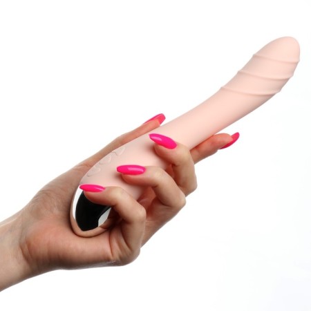 Massage vibrator, 10 modes, 22 x 3 cm, USB ZU, pink