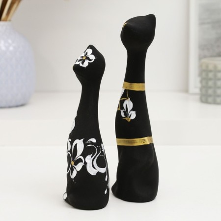 Figure "Love Cats" set 2pcs Black 4x5x17.5cm-2