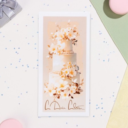 Money envelope "Happy Wedding Day!" Wedding cake, 16.5 x 8 cm-1