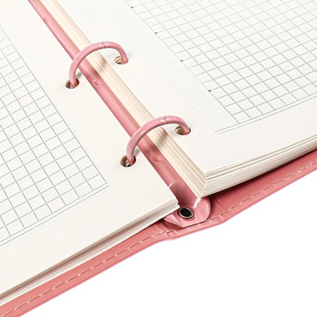 Notebook A5+ 120l Escalada, soft region, leather claim, kr bl 70 g/m2, pink-8