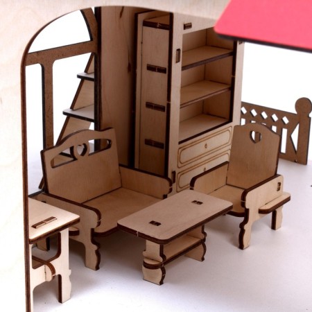 Puppet house, with furniture "country cottage"-4
