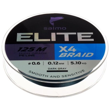 Salmo Elite X4 Braid Dark Gray, diameter 0.12 mm, test 5.1 kg, 125 m