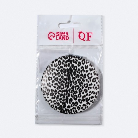 Folding mirror “Animal”, d = 7 cm, with an increase, artificial leather, color “zebra” color-5