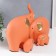 Souvenir ceramics "Four elephants" Orange set 4 pcs 7.5x9.5 17x21 27x22.5 cm