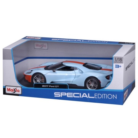 MASTO DIE-CAST 2017 Ford GT machine, opening doors, 1:18, orange-blue color-6