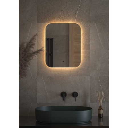 Mirror with Defesto LED lighting 15 W, 40x50 cm, IR - switch, warm white light-2