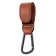 Carabiner for bags for a stroller, for Velcro, eco -leather, brown color