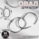Oval for curtains, 28 × 43 mm / 33 × 48 mm, 10 pcs, silver color