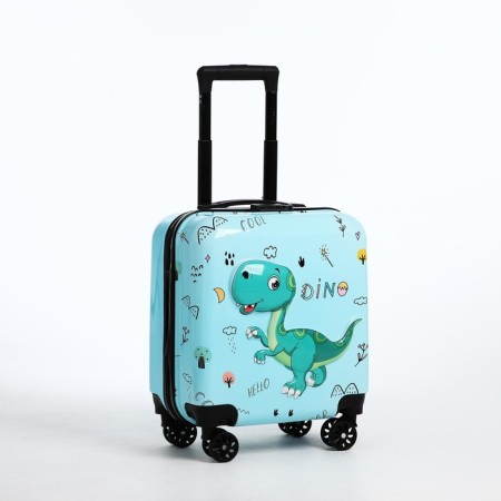 Small 18 suitcase, lightning department, 4 wheels, blue color-1