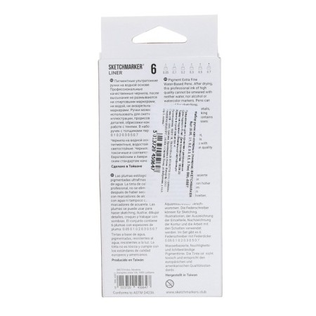 A set of capillary handles Sketchmarker, 6 pieces: 0.05, 0.1, 0.2, 0.3, 0.5, 0.7, black-4
