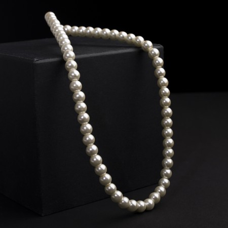 Pearl beads "Bride" ball No. 10, milk color, l = 40 cm