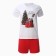 Homemade set (T -shirt, shorts), white/red color, size 50