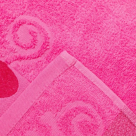 Tainted towel with a cat border, pink color, size 50x90cm 380g/m 100% cotton-2