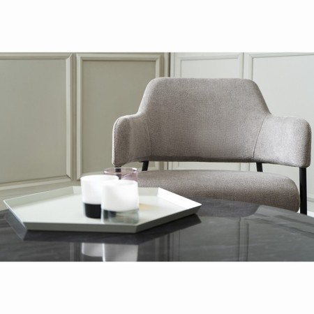 Wendy armchair, 640 × 685 × 740 mm, textured Shenill, color gray color-1