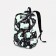 A backpack with a zipper, 3 outer pockets, green/black color