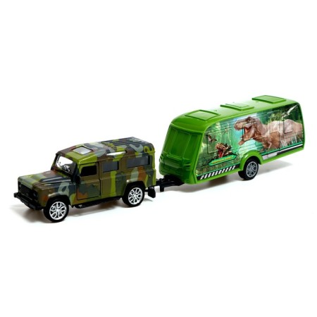 Metal machine with a dinosaur trailer, doors open, mixing color-8