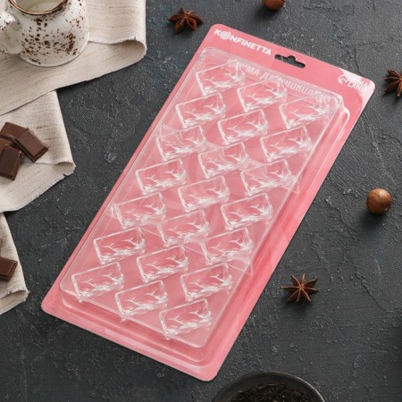 Form for Chocolate "Kosichka", 27.5x17.5x2.5 cm, 21 cells (3.7 × 1.5 × 1.5 cm)-3