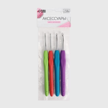 A set of hooks for knitting, d = 2-5 mm, 14 cm, 4 pcs, color colorful color-5