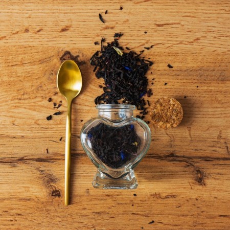 Glass jar for spices with a cork lid of the parf. Heart ", 85 ml, 6.8 × 7.5 cm-1