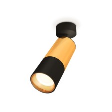 Комплект поворотного светильника Ambrella light, Techno, XM6302010, GU5.3, цвет чёрный песок, золото желтое полированное