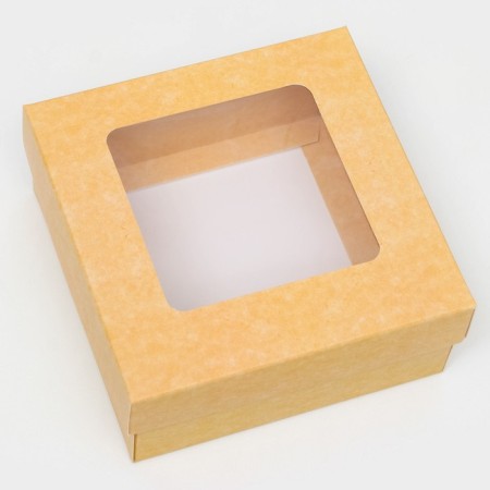 The box is folding, the lid is, with a window, craft, 12 x 12 x 5 cm-1