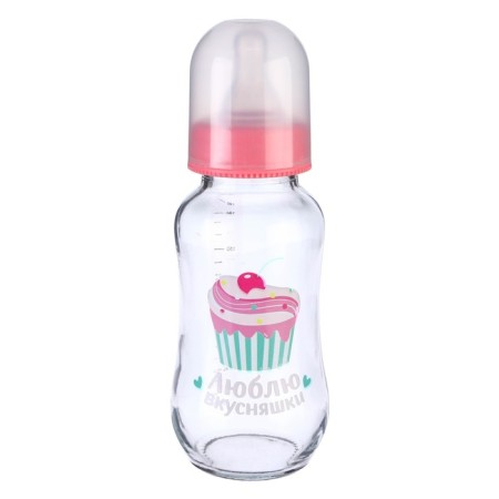 A bottle of feeding glass “I love delicious”, classic throat, medium stream, 180 ml., From 3 months.-1