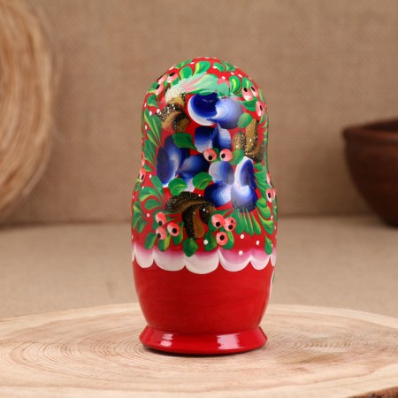 Nesting doll "Anastasia", red dress, 5 doll, 16 cm-4