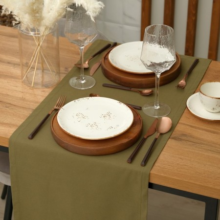 Path on the table Ethel Kitchen 40x150 cm, green color, 100% cotton, sarzha 220 g/m2-2