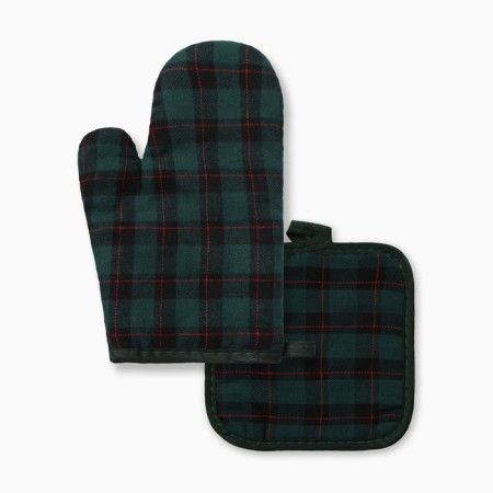 New Year. Kitchen set 2 Ave. Ethel Cell centered, gently. 17*17cm, mittens-sigv. 26*16cm, 100%p/e