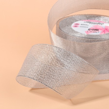 Brocade tape, 50 mm, 23 ± 1 m, silver color-2