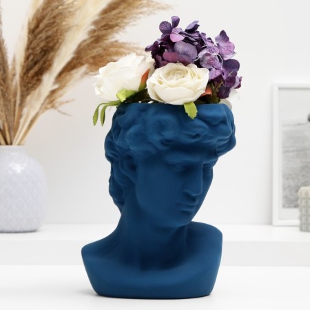 Kashpo - Vase "David's head" Blue, 22*16*14 cm-1