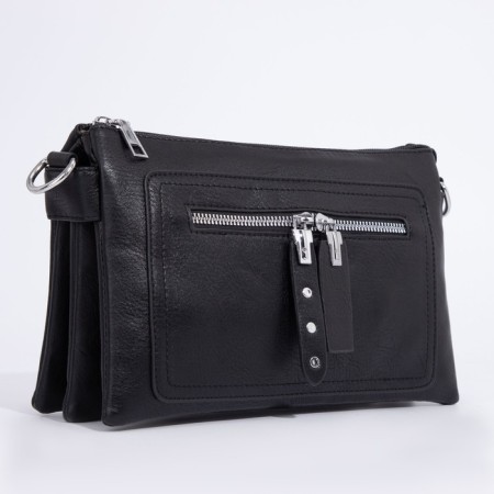 Bag Cross-Bodi with a zipper, black color-2