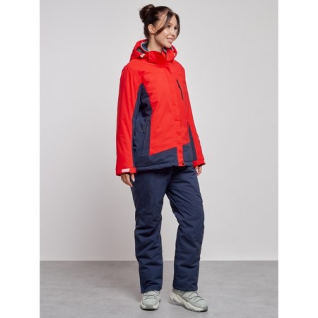 Ski costume female winter, size 54, red color-1