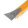 Metallic manual tundra brush, with a spatula, plastic handle, 5-row